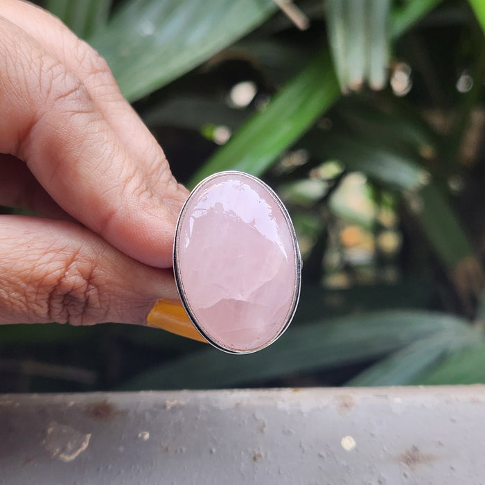 Certified Rose Quartz Adjustable Rings- R47