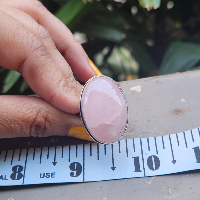 Certified Rose Quartz Adjustable Rings- R47