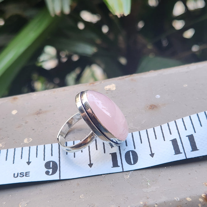 Certified Rose Quartz Adjustable Rings- R47