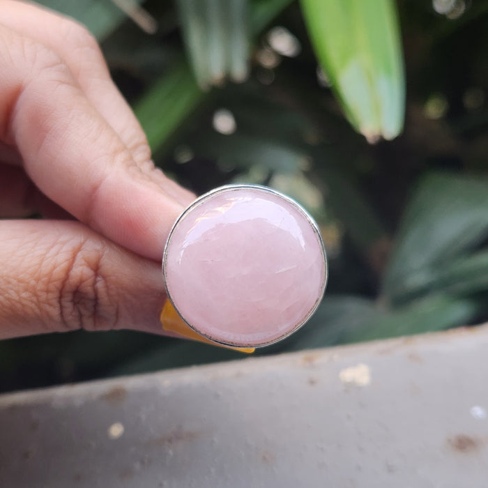 Certified Rose Quartz Adjustable Rings- R48