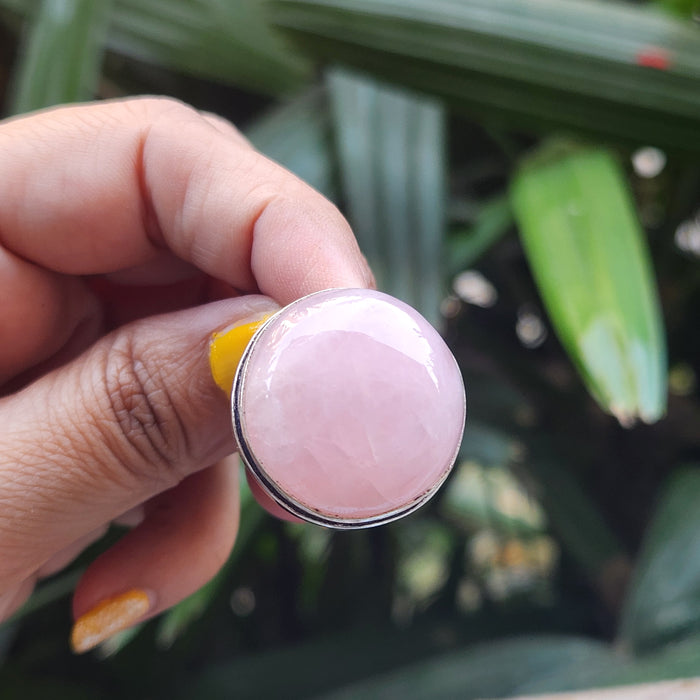 Certified Rose Quartz Adjustable Rings- R48