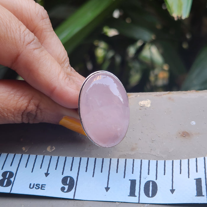 Certified Rose Quartz Adjustable Rings- R49