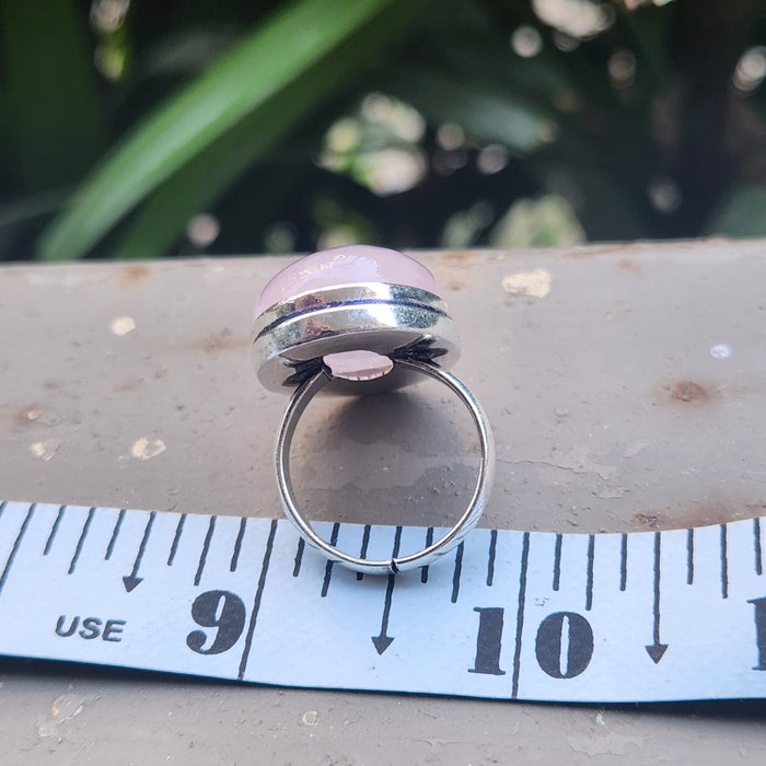 Certified Rose Quartz Adjustable Rings- R49