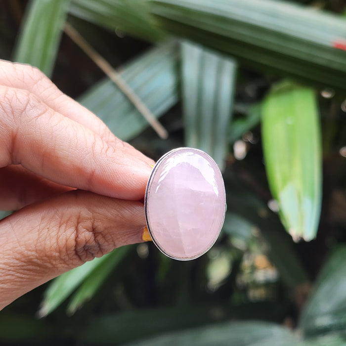 Certified Rose Quartz Adjustable Rings- R50