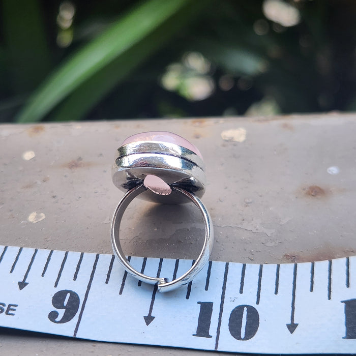 Certified Rose Quartz Adjustable Rings- R50