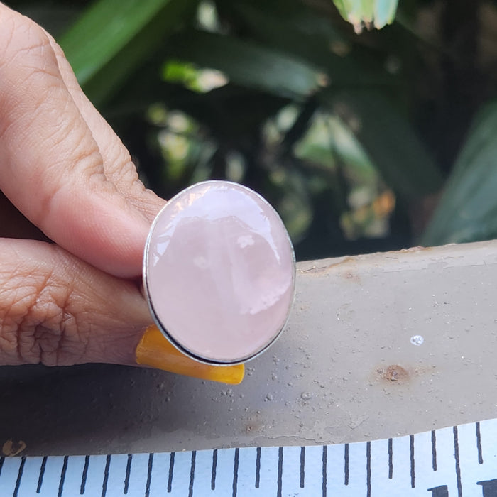 Certified Rose Quartz Adjustable Rings- R51