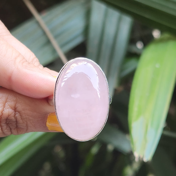 Certified Rose Quartz Adjustable Rings- R52