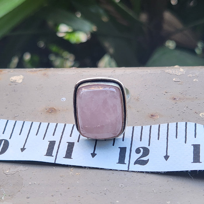 Certified Rose Quartz Adjustable Rings- R54