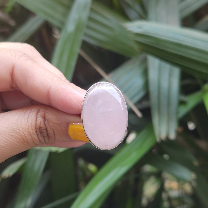 Certified Rose Quartz Adjustable Rings- R55