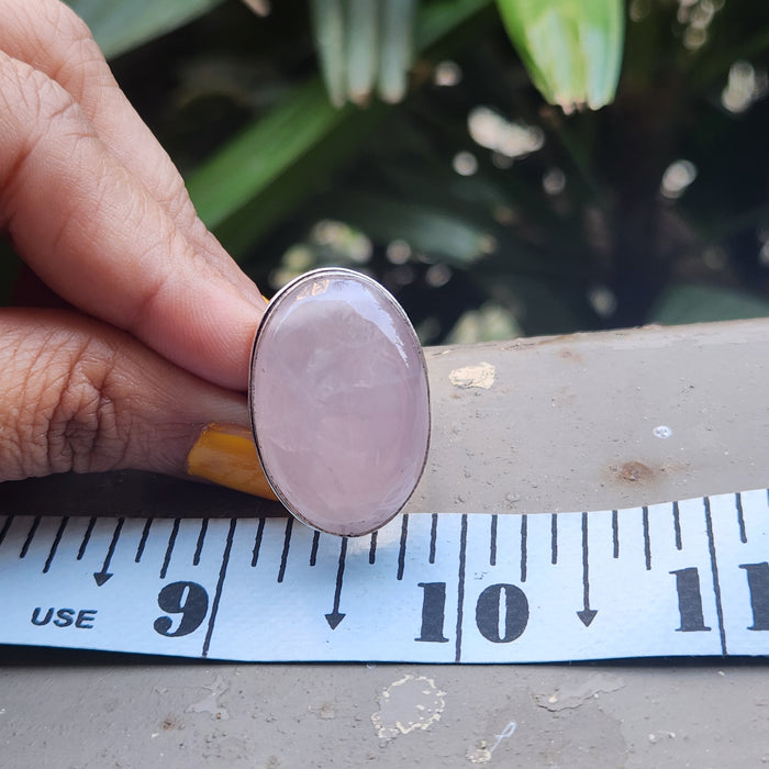 Certified Rose Quartz Adjustable Rings- R55