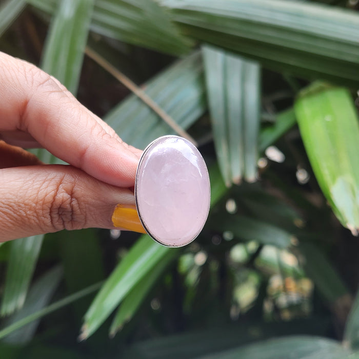 Certified Rose Quartz Adjustable Rings- R55