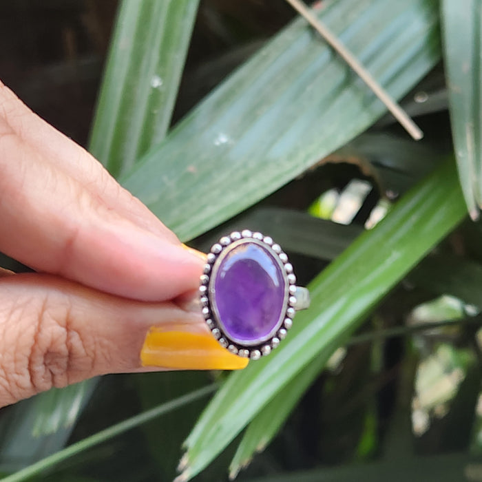 Certified Amethyst Adjustable Rings- Design 19