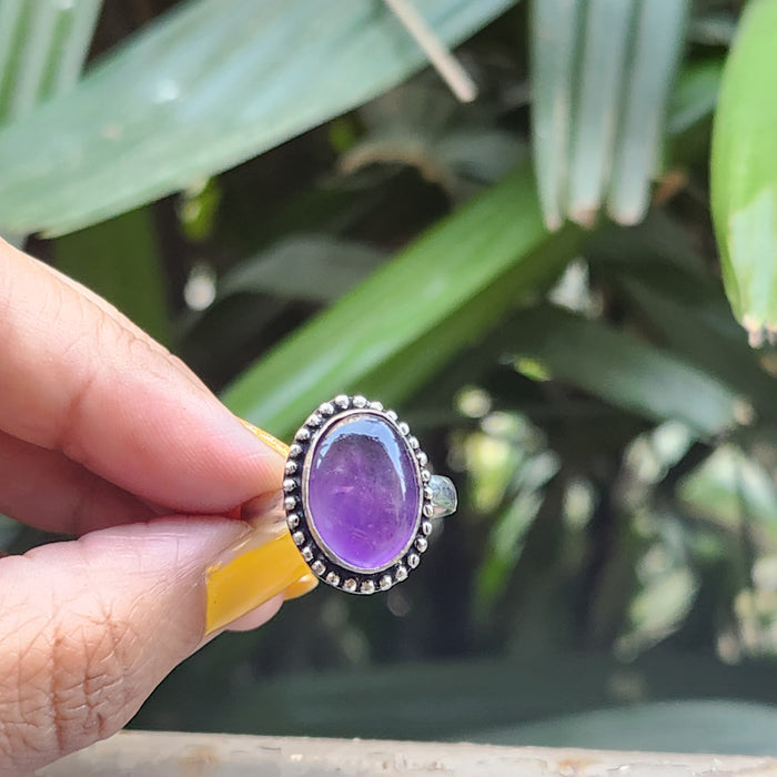 Certified Amethyst Adjustable Rings- Design 19