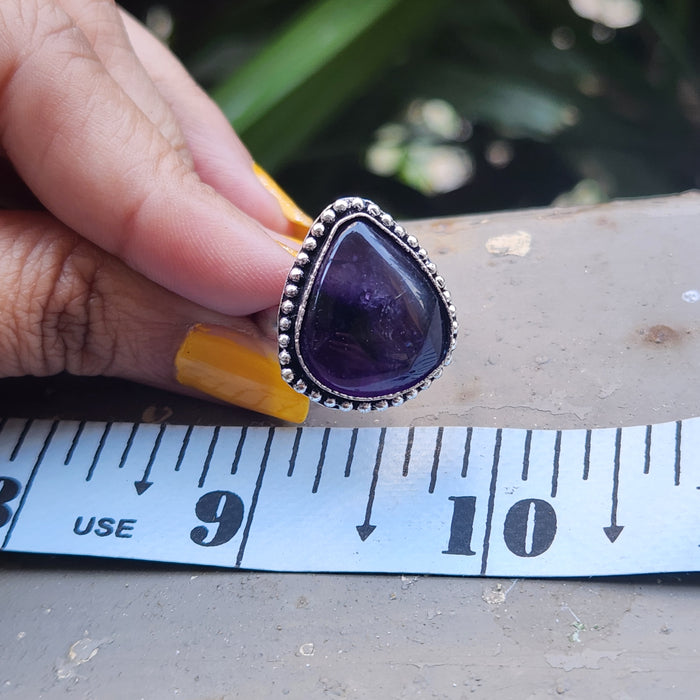 Certified Amethyst Adjustable Rings- Design 21