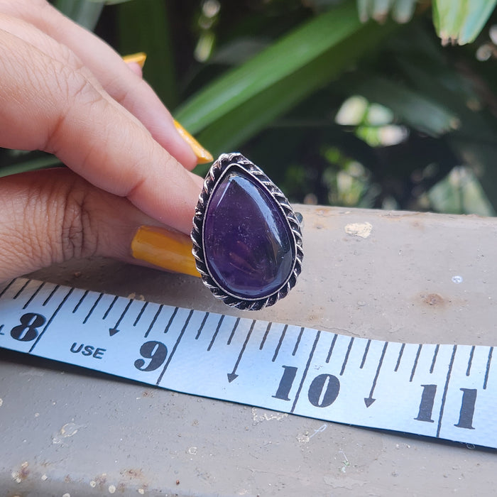 Certified Amethyst Adjustable Rings- Design 22