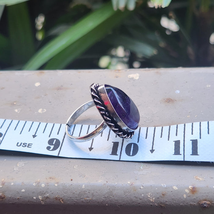 Certified Amethyst Adjustable Rings- Design 22