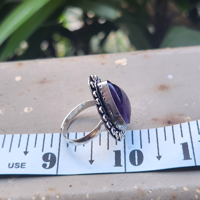 Certified Amethyst Adjustable Rings- Design 24