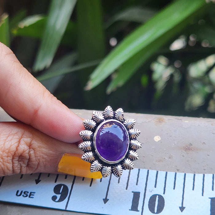 Certified Amethyst Adjustable Rings- Design 26