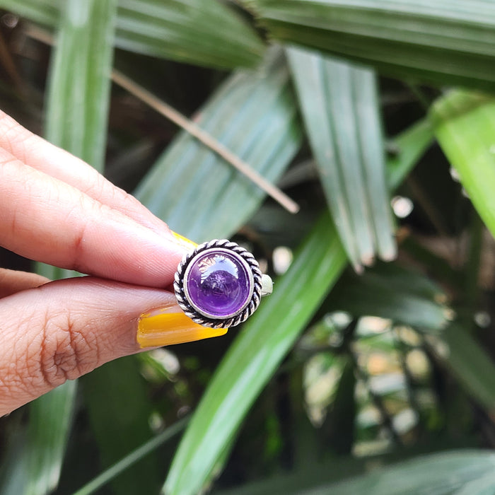 Certified Amethyst Adjustable Rings- Design 28