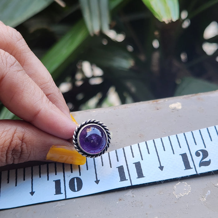 Certified Amethyst Adjustable Rings- Design 28