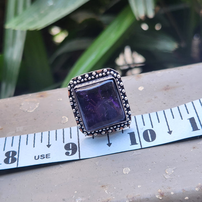 Certified Amethyst Adjustable Rings- Design 29