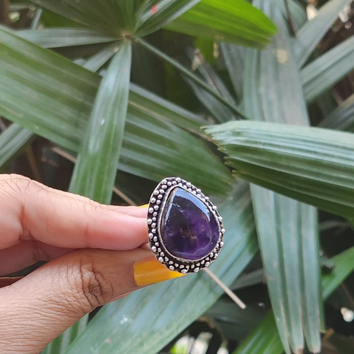 Certified Amethyst Adjustable Rings- Design 30