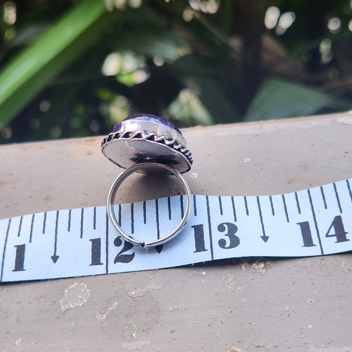 Certified Amethyst Adjustable Rings- Design 32