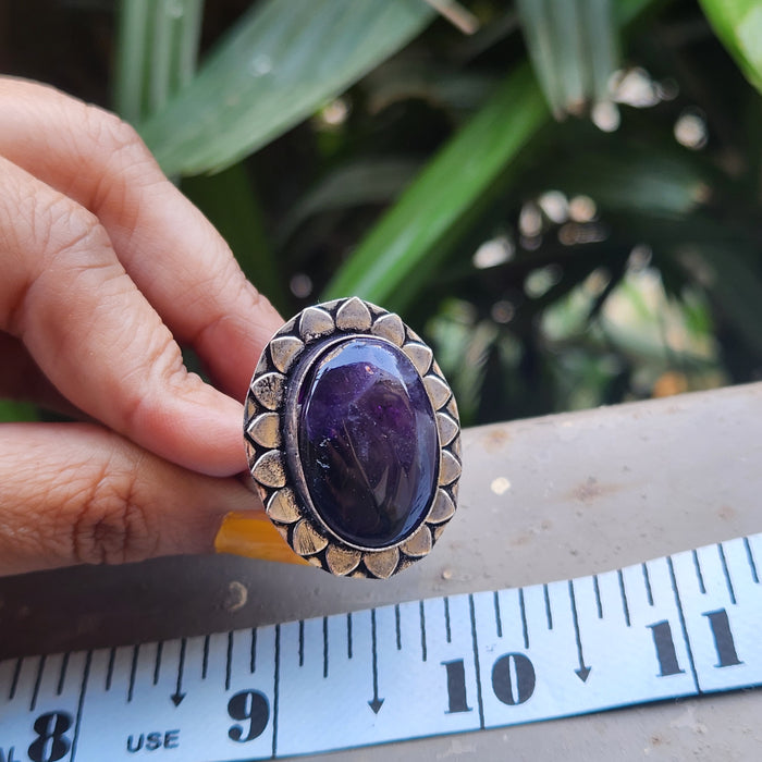 Certified Amethyst Adjustable Rings- Design 33