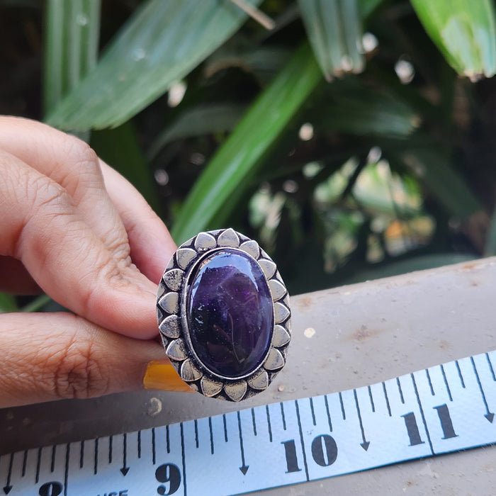 Certified Amethyst Adjustable Rings- Design 33