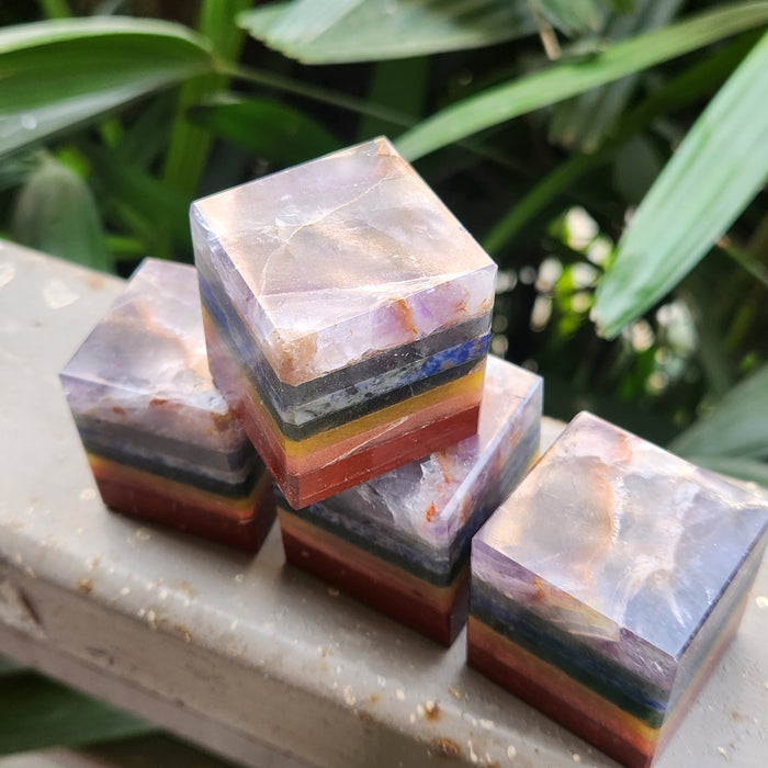 Seven (7) Chakra Crystal Cubes