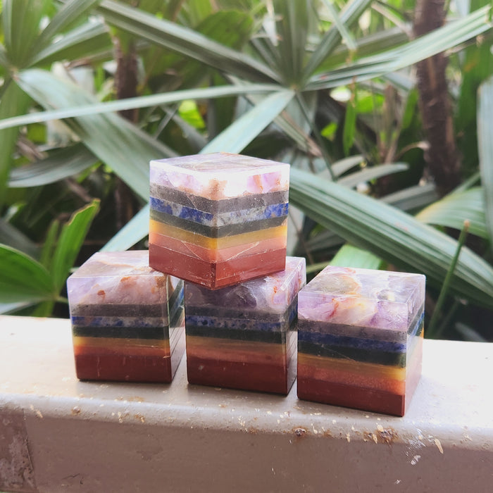 Seven (7) Chakra Crystal Cubes