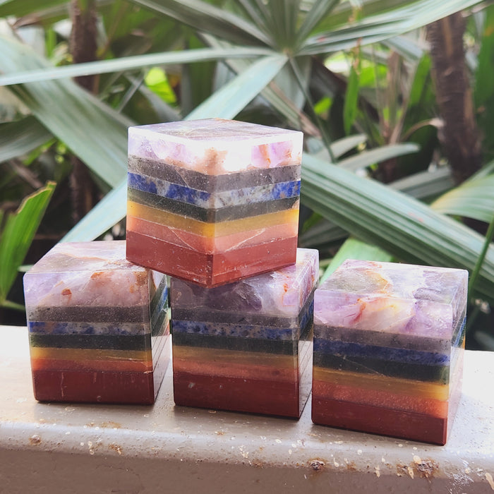 Seven (7) Chakra Crystal Cubes