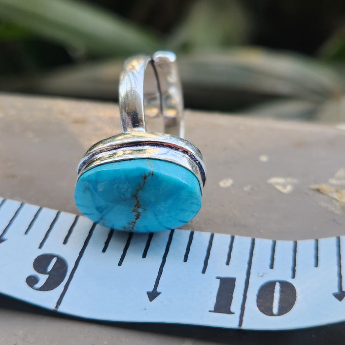 Certified Turquoise Firoza Adjustable Rings- R46