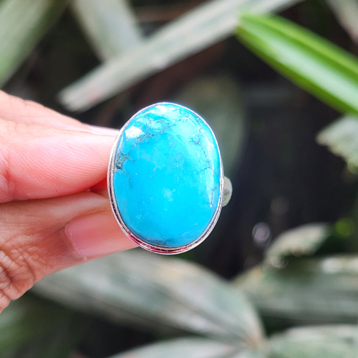 Certified Turquoise Firoza Adjustable Rings- R48