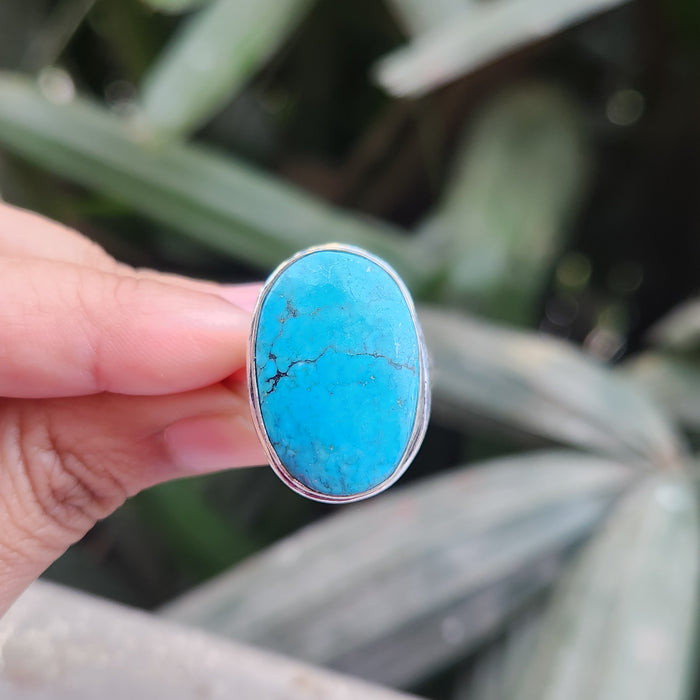 Certified Turquoise Firoza Adjustable Rings- R50