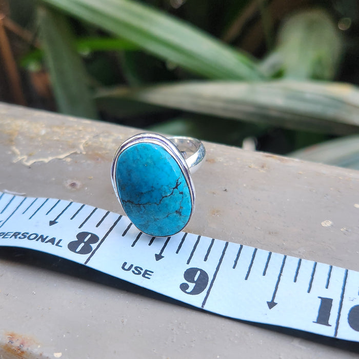 Certified Turquoise Firoza Adjustable Rings- R50