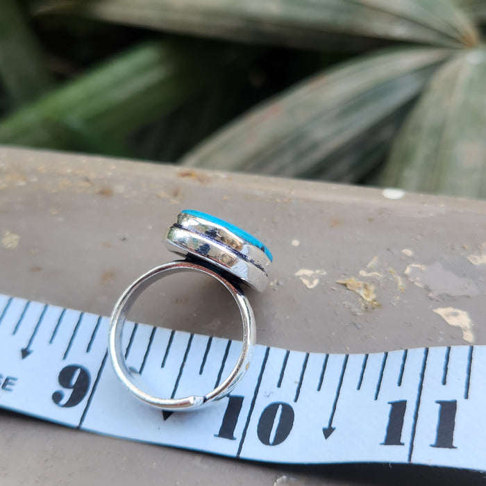 Certified Turquoise Firoza Adjustable Rings- R51