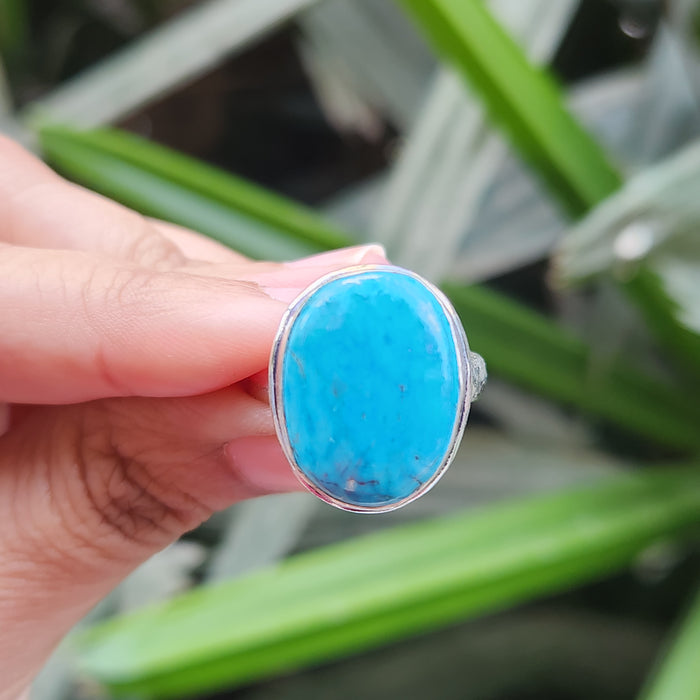 Certified Turquoise Firoza Adjustable Rings- R55