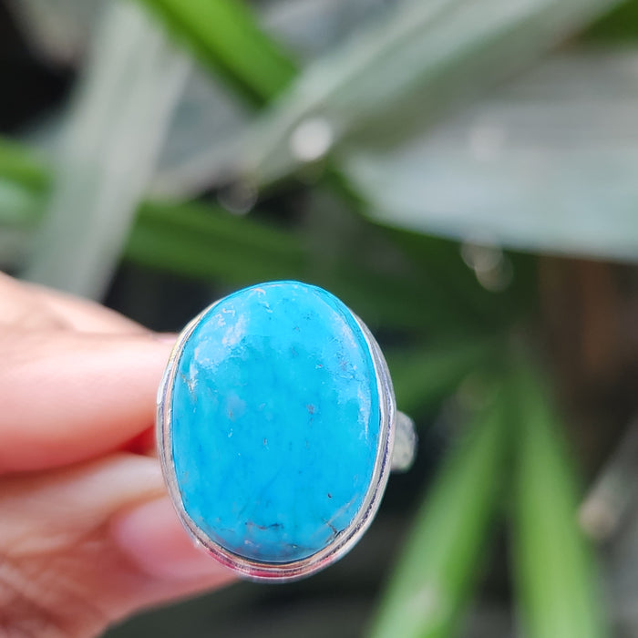 Certified Turquoise Firoza Adjustable Rings- R55