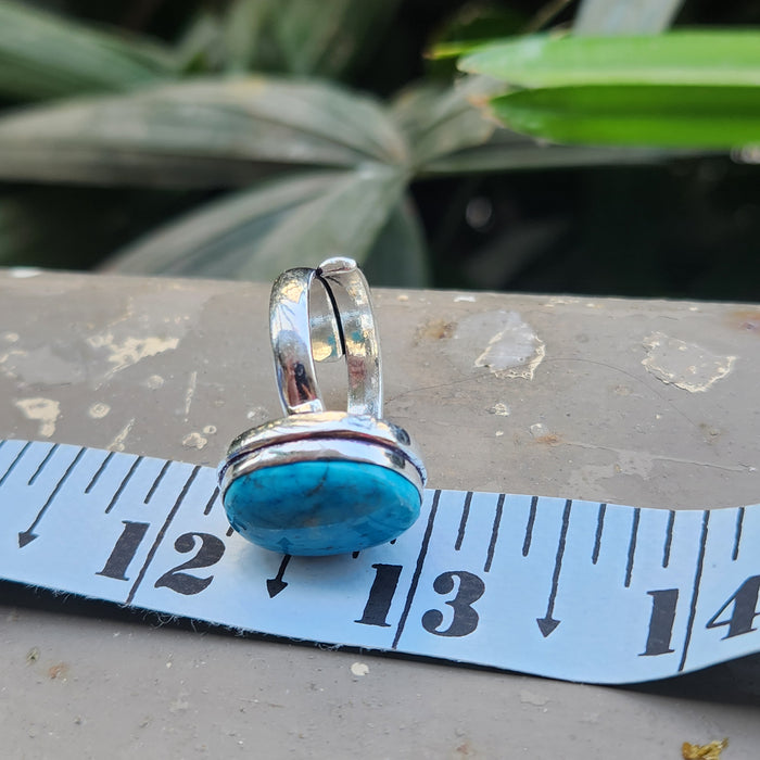 Certified Turquoise Firoza Adjustable Rings- R55