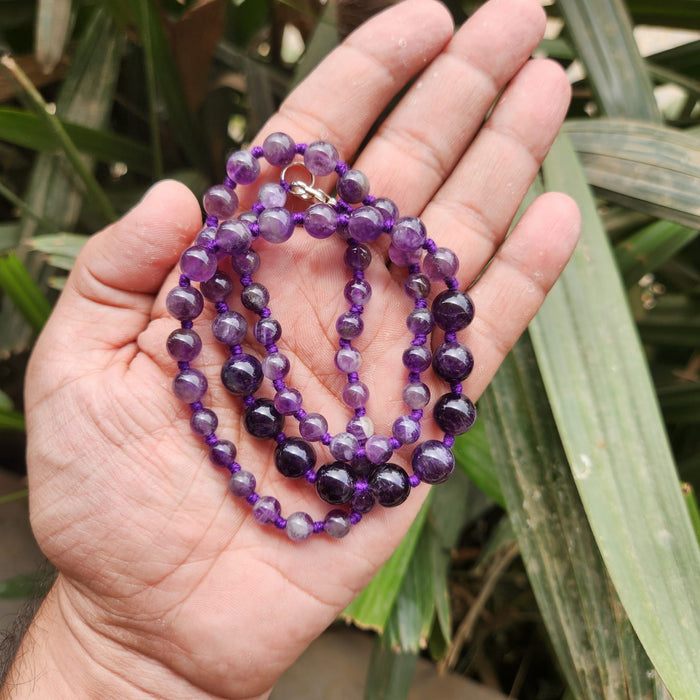 Certified Amethyst Necklaces / Mala- Design 1D