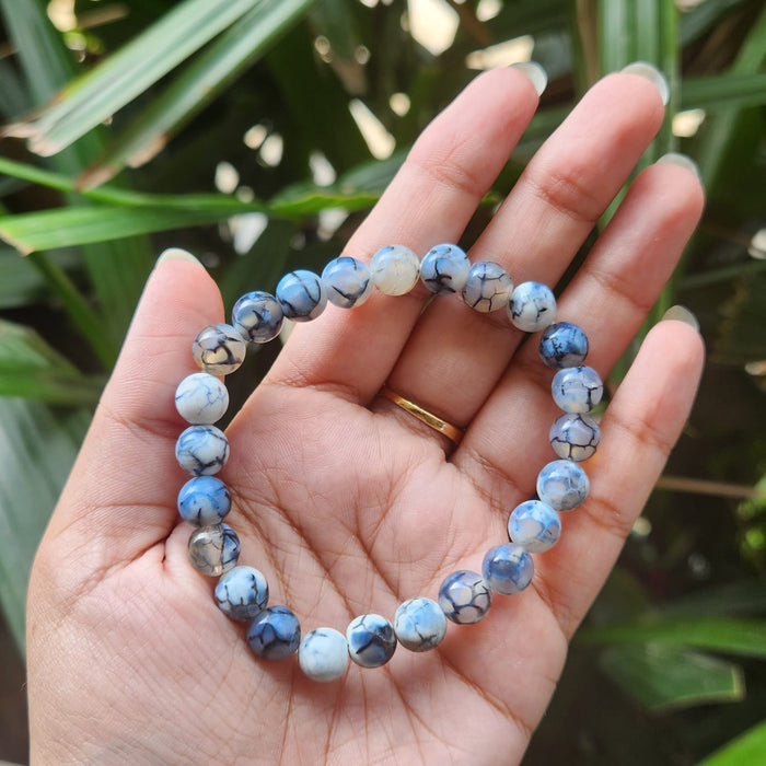 Certified & Energised Dragon Vein Agate Bracelet for Emotional and Mental Healing