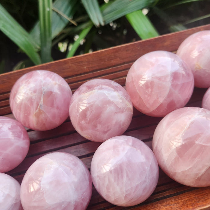 Rose Quartz Crystal Ball Sphere for Love, Compassion and Self Esteem with Stand