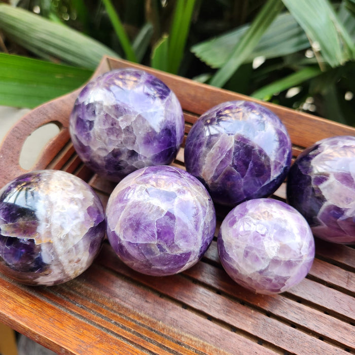 Amethyst Crystal Ball Sphere for Protection, Purification and Spirituality with complimentary stand