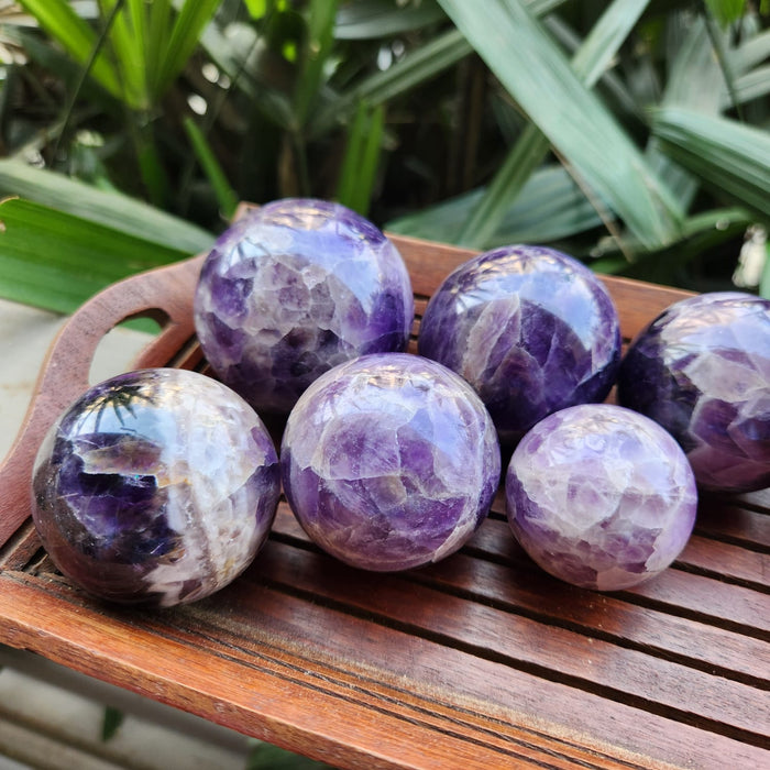 Amethyst Crystal Ball Sphere for Protection, Purification and Spirituality with complimentary stand