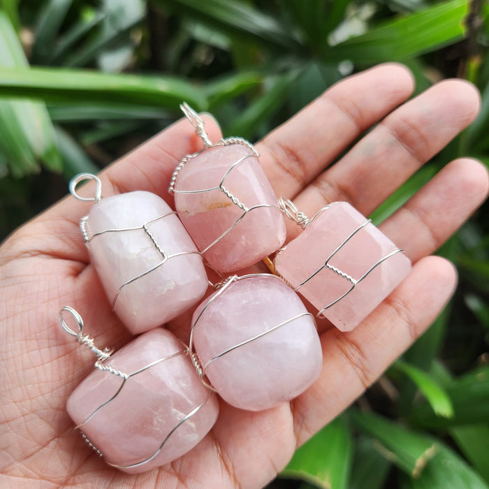 Certified Rose Quartz Tumbled Pendant